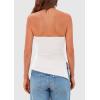 imagePRETTYGARDEN Womens Summer Tube Tops 2025 Trendy Strapless Ruched Going Out Tops Outfits Asymmetrical Bandeau ShirtsWhite