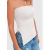 imagePRETTYGARDEN Womens Summer Tube Tops 2025 Trendy Strapless Ruched Going Out Tops Outfits Asymmetrical Bandeau ShirtsWhite