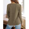 imagePRETTYGARDEN Long Sleeve Shirts for Women 2025 Fall V Neck Waffle Basic Tee Dressy Casual Winter Blouses Knit Tunic TopsArmy Green