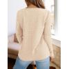 imagePRETTYGARDEN Long Sleeve Shirts for Women 2025 Fall V Neck Waffle Basic Tee Dressy Casual Winter Blouses Knit Tunic TopsBeige