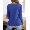 imagePRETTYGARDEN Long Sleeve Shirts for Women 2025 Fall V Neck Waffle Basic Tee Dressy Casual Winter Blouses Knit Tunic TopsBlue