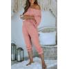 imagePRETTYGARDEN Two Piece Sets for Women Fall 2025 Ribbed Knit Off Shoulder Tops Lounge Pants Tracksuit Fashion ClothingDusty Pink