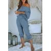 imagePRETTYGARDEN Two Piece Sets for Women Fall 2025 Ribbed Knit Off Shoulder Tops Lounge Pants Tracksuit Fashion ClothingLight Blue