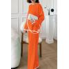 imagePRETTYGARDEN Womens 2 Piece Fall Knit Sweater Set Long Sleeve Tops Wide Leg Pants Sweatsuit Tracksuit Outfit Winter ClothingOrange