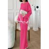 imagePRETTYGARDEN Womens 2 Piece Fall Knit Sweater Set Long Sleeve Tops Wide Leg Pants Sweatsuit Tracksuit Outfit Winter ClothingRose Red