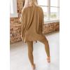 imagePRETTYGARDEN Womens 2 Piece Outfits 2025 Fall Casual Long Sleeve Tunic Tops Legging Pants Matching Lounge Sets SweatsuitsKhaki
