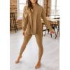 imagePRETTYGARDEN Womens 2 Piece Outfits 2025 Fall Casual Long Sleeve Tunic Tops Legging Pants Matching Lounge Sets SweatsuitsKhaki