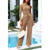 imagePRETTYGARDEN Womens 2 Piece Sets 2025 Fall Long Sleeve Crop Tops Wide Leg Pants Matching Outfit Tracksuits Fashion ClothingCamel