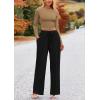 imagePRETTYGARDEN Womens 2 Piece Sets 2025 Fall Long Sleeve Crop Tops Wide Leg Pants Matching Outfit Tracksuits Fashion ClothingCamel Black
