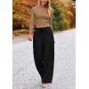 imagePRETTYGARDEN Womens 2 Piece Sets 2025 Fall Long Sleeve Crop Tops Wide Leg Pants Matching Outfit Tracksuits Fashion ClothingCamel Black