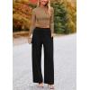 imagePRETTYGARDEN Womens 2 Piece Sets 2025 Fall Long Sleeve Crop Tops Wide Leg Pants Matching Outfit Tracksuits Fashion ClothingCamel Black