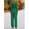 imagePRETTYGARDEN Womens 2 Piece Sets 2025 Fall Long Sleeve Crop Tops Wide Leg Pants Matching Outfit Tracksuits Fashion ClothingGreen