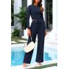 imagePRETTYGARDEN Womens 2 Piece Sets 2025 Fall Long Sleeve Crop Tops Wide Leg Pants Matching Outfit Tracksuits Fashion ClothingNavy