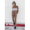 imagePRETTYGARDEN Womens 2 Piece Sets 2025 Long Sleeve Tops High Waisted Sweatpants Lounge Set Fall Fashion Travel OutfitsDark Khaki