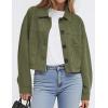 imagePRETTYGARDEN Womens Faux Suede Cropped Jacket Casual Fall Fashion 2025 Button Down Winter Coats Outerwear Trendy ClothesArmy Green
