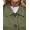imagePRETTYGARDEN Womens Faux Suede Cropped Jacket Casual Fall Fashion 2025 Button Down Winter Coats Outerwear Trendy ClothesArmy Green