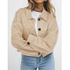 imagePRETTYGARDEN Womens Faux Suede Cropped Jacket Casual Fall Fashion 2025 Button Down Winter Coats Outerwear Trendy ClothesBeige