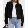 imagePRETTYGARDEN Womens Faux Suede Cropped Jacket Casual Fall Fashion 2025 Button Down Winter Coats Outerwear Trendy ClothesBlack