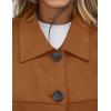 imagePRETTYGARDEN Womens Faux Suede Cropped Jacket Casual Fall Fashion 2025 Button Down Winter Coats Outerwear Trendy ClothesBrown