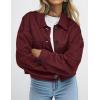 imagePRETTYGARDEN Womens Faux Suede Cropped Jacket Casual Fall Fashion 2025 Button Down Winter Coats Outerwear Trendy ClothesBurgundy