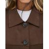imagePRETTYGARDEN Womens Faux Suede Cropped Jacket Casual Fall Fashion 2025 Button Down Winter Coats Outerwear Trendy ClothesDark Brown