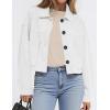imagePRETTYGARDEN Womens Faux Suede Cropped Jacket Casual Fall Fashion 2025 Button Down Winter Coats Outerwear Trendy ClothesWhite