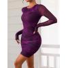 imagePRETTYGARDEN Womens Mini Dress Fall Outfits 2025 Trendy Tie Dye Print Long Sleeve Homecoming Club Party Bodycon DressesFloral Purple
