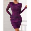 imagePRETTYGARDEN Womens Mini Dress Fall Outfits 2025 Trendy Tie Dye Print Long Sleeve Homecoming Club Party Bodycon DressesFloral Purple