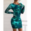 imagePRETTYGARDEN Womens Mini Dress Fall Outfits 2025 Trendy Tie Dye Print Long Sleeve Homecoming Club Party Bodycon DressesLake Blue Floral