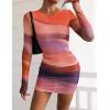 imagePRETTYGARDEN Womens Mini Dress Fall Outfits 2025 Trendy Tie Dye Print Long Sleeve Homecoming Club Party Bodycon DressesMulticolour Print