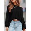 imagePRETTYGARDEN Womens Off The Shoulder Sweater Fall Fashion 2025 Pullover Long Sleeve Boat Neck Oversized Ribbed Knit TopsBlack