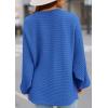 imagePRETTYGARDEN Womens Off The Shoulder Sweater Fall Fashion 2025 Pullover Long Sleeve Boat Neck Oversized Ribbed Knit TopsBlue