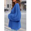 imagePRETTYGARDEN Womens Off The Shoulder Sweater Fall Fashion 2025 Pullover Long Sleeve Boat Neck Oversized Ribbed Knit TopsBlue