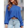 imagePRETTYGARDEN Womens Off The Shoulder Sweater Fall Fashion 2025 Pullover Long Sleeve Boat Neck Oversized Ribbed Knit TopsBlue