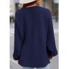 imagePRETTYGARDEN Womens Off The Shoulder Sweater Fall Fashion 2025 Pullover Long Sleeve Boat Neck Oversized Ribbed Knit TopsNavy Blue