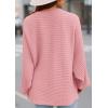 imagePRETTYGARDEN Womens Off The Shoulder Sweater Fall Fashion 2025 Pullover Long Sleeve Boat Neck Oversized Ribbed Knit TopsPink