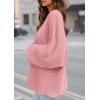 imagePRETTYGARDEN Womens Off The Shoulder Sweater Fall Fashion 2025 Pullover Long Sleeve Boat Neck Oversized Ribbed Knit TopsPink