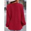 imagePRETTYGARDEN Womens Off The Shoulder Sweater Fall Fashion 2025 Pullover Long Sleeve Boat Neck Oversized Ribbed Knit TopsRed