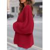 imagePRETTYGARDEN Womens Off The Shoulder Sweater Fall Fashion 2025 Pullover Long Sleeve Boat Neck Oversized Ribbed Knit TopsRed