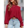 imagePRETTYGARDEN Womens Off The Shoulder Sweater Fall Fashion 2025 Pullover Long Sleeve Boat Neck Oversized Ribbed Knit TopsRed