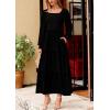 imagePRETTYGARDEN Fall Dresses for Women 2025 Long Sleeve Smocked Square Neck Swiss Dot Tiered Flowy Wedding Guest Maxi DressBlack