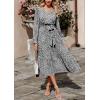 imagePRETTYGARDEN Womens Floral Boho Dress Fall Long Sleeve Wrap V Neck Ruffle Flowy Maxi Spring Wedding Guest Vacation DressesBlack