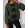 imagePRETTYGARDEN Cardigan Sweaters for Women 2025 Fall Bow Tie Front Long Sleeve Knit Sweater Tops Cute Going Out OutfitsArmy Green