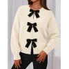 imagePRETTYGARDEN Cardigan Sweaters for Women 2025 Fall Bow Tie Front Long Sleeve Knit Sweater Tops Cute Going Out OutfitsBeige