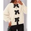 imagePRETTYGARDEN Cardigan Sweaters for Women 2025 Fall Bow Tie Front Long Sleeve Knit Sweater Tops Cute Going Out OutfitsBeige