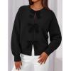 imagePRETTYGARDEN Cardigan Sweaters for Women 2025 Fall Bow Tie Front Long Sleeve Knit Sweater Tops Cute Going Out OutfitsBlack