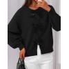 imagePRETTYGARDEN Cardigan Sweaters for Women 2025 Fall Bow Tie Front Long Sleeve Knit Sweater Tops Cute Going Out OutfitsBlack