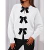 imagePRETTYGARDEN Cardigan Sweaters for Women 2025 Fall Bow Tie Front Long Sleeve Knit Sweater Tops Cute Going Out OutfitsWhite