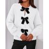 imagePRETTYGARDEN Cardigan Sweaters for Women 2025 Fall Bow Tie Front Long Sleeve Knit Sweater Tops Cute Going Out OutfitsWhite