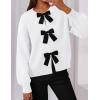 imagePRETTYGARDEN Cardigan Sweaters for Women 2025 Fall Bow Tie Front Long Sleeve Knit Sweater Tops Cute Going Out OutfitsWhite